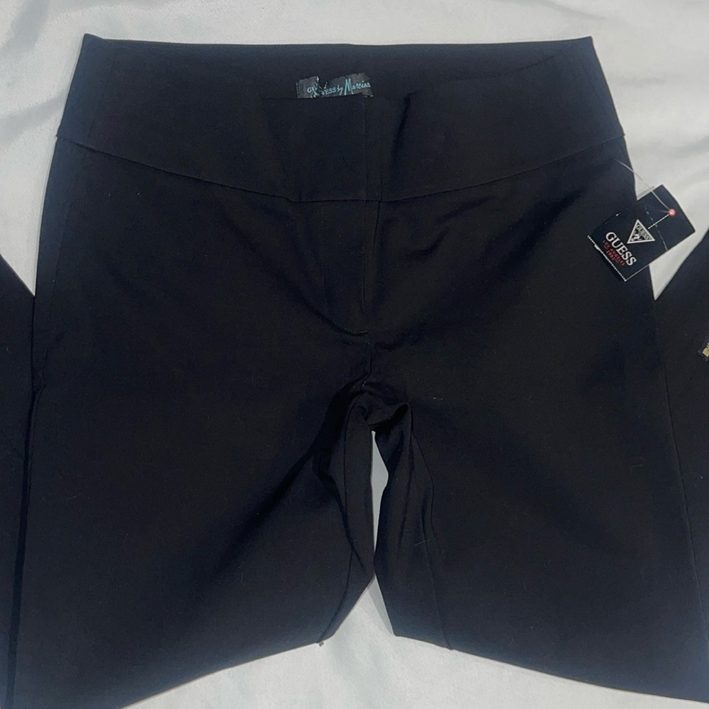 New Guess Marciano Stretch Slim Straight Black Pants 8 M - Picture 2 of 10